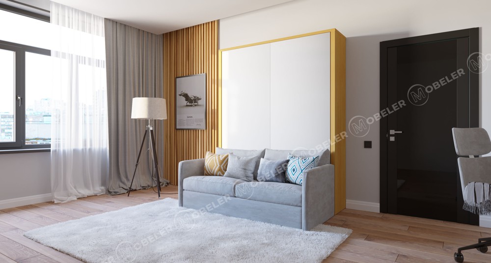 Шкаф кровать двуспальная с диваном-5w "Стандарт" 